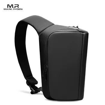 Черная водонепроницаемая сумка через плечо премиум-класса, индивидуальность, модная мужская магнитная сумка-мессенджер, легкая минималистичная сумка-слинг через плечо