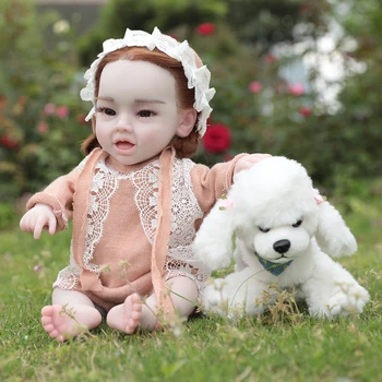 Реалистичная 17,7-дюймовая силиконовая новорожденная девочка-Реборн, Гибкое силиконовое Бебе 45 см, окрашенное для новорожденных 2,6 кг В подарок семье
