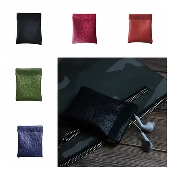 Кожаный кошелек для макияжа большой емкости, водонепроницаемая мини-косметичка в Корейском стиле, простая самозакрывающаяся сумка для губной помады