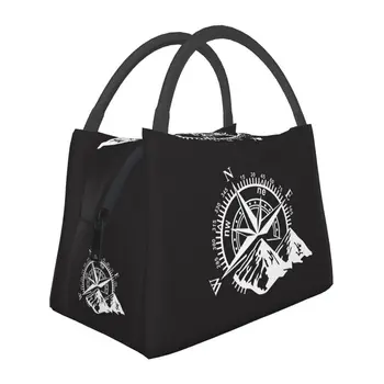 Compass Rose Navigate Mountain Изолированная сумка для ланча для женщин, Герметичный кулер, Термосумка для ланча, офис, Пикник, путешествия