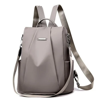 Женский рюкзак, повседневная нейлоновая однотонная школьная сумка, модная сумка со съемным плечевым ремнем, Mochila Femenina