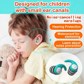 Беруши для детей 5-12 лет, заглушки для плавания, Силиконовая защита слуха, 3 слоя, заглушки для защиты от шума во время сна, шумоподавление