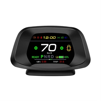2024 Автомобильный HUD Headup-Дисплей LED GPS Speed Clock Датчик Скорости Проектор лобового стекла Сигнализация Превышения Скорости Напоминание Об усталости При вождении Модель 3/Y