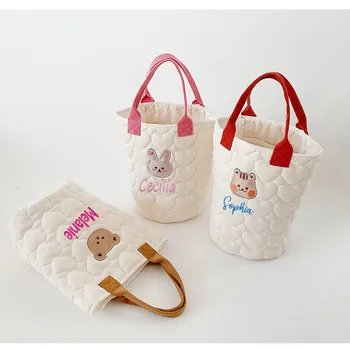 Вышитая сумка для хранения детской коляски, Детская бутылочка, подгузник, сумка для мамы, Персонализированное имя, Сумка для покупок на открытом воздухе для мамы и ребенка