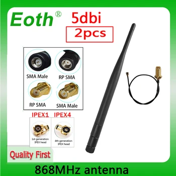 EOTH 868 МГц 915 МГц антенна lora 5dbi Разъем RP-SMA GSM антенна прямая 21 см SMA Штекер IPEX 1 4 MHF4 /u.FL Кабель с косичкой