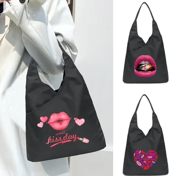 Сумки для женской моды серии Mouth Сумки-тоут Женские мягкие для хранения в окружающей среде Многоразовые сумки для девочек Маленькие и для покупок
