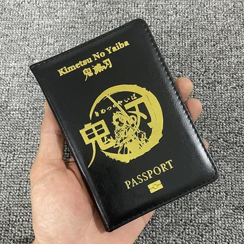 Аниме Kimetsu No Yaiba Обложка для паспорта Demon Slayer Аксессуары для косплея, Держатель для паспорта, дорожный кошелек