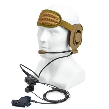 U94 PTT и пальчиковый микрофон PTT с коричневым наушником радиогарнитуры HD01 Tactical Bowman Elite II для MOTOROLA XTS2500