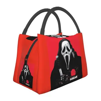 Scream Ghost Killer, изолированная сумка для ланча для женщин, фильм ужасов на Хэллоуин, портативный термоохладитель, коробка для бенто, работа, путешествия