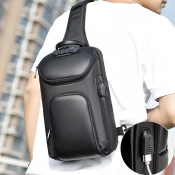 Мужская нагрудная сумка через плечо, рюкзак-слинг, противоугонная короткая поездка, USB-порт для зарядки, дорожная Оксфордская мужская сумка-мессенджер