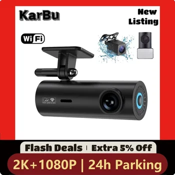 2K Мини-камера Wifi Dash Cam для автомобиля, видеорегистратор ночного видения, 24-часовой монитор парковки спереди и сзади, двойные видеорегистраторы Kamera Video Registrator