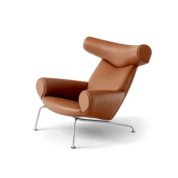 Роскошный диван-кресло для одного человека, минималистичный кожаный балкон, гостиная, кресло для отдыха, бычий стул