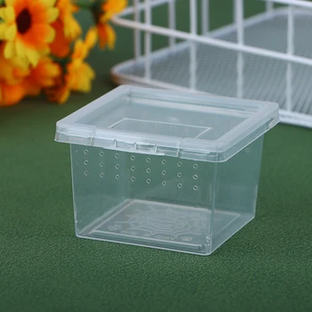 Квадратный прозрачный пластиковый контейнер для разведения рептилий насекомых пауков Контейнер для кормления Резервуар для транспортировки Инкубационный резервуар