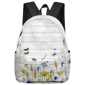 Цветок Бабочка Пшеничный Колос Студенческие Школьные сумки Ноутбук Изготовленный на Заказ Рюкзак для мужчин Женщин Женский Дорожный рюкзак Mochila