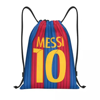 Сумка с логотипом Football Messis 10, рюкзак на шнурке, рюкзак для спортивного зала, водонепроницаемая авоська с футбольным мячом для пеших прогулок