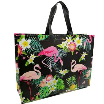 Эко Креативная модная хозяйственная сумка с фламинго, сумка для путешествий, складная сумка из нетканого материала, одежда, сумка-тоут, сумочка