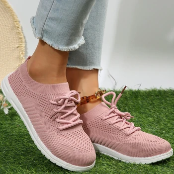 2023 Новые весенне-осенние модные женские кроссовки на плоской подошве со шнуровкой для отдыха на открытом воздухе, нескользящая женская вулканизированная обувь для отдыха