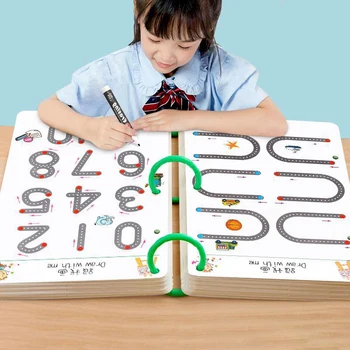 Контрольная тетрадь для обучения работе с ручкой, набор стираемых тетрадей для детского сада, упражнения для волшебной трассировки, головоломка, упражнение для мозга для детей