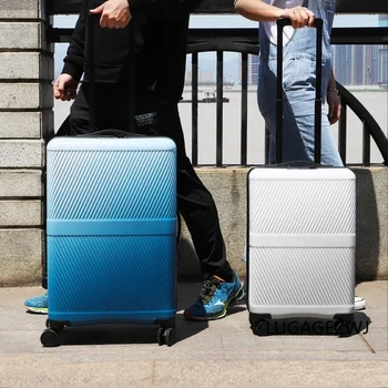 Модный чехол-тележка с градиентным роликом для мужчин и женщин, персонализированный дорожный багаж, студенческий школьный чемодан большой емкости, ручная кладь в салоне
