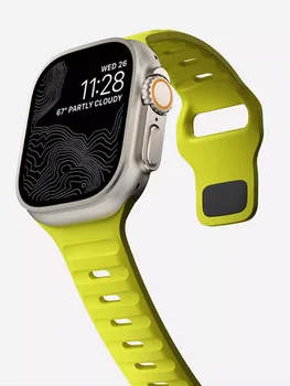 Спортивный Ремешок Для Apple Watch Band 44мм 45мм 49мм 42мм 40мм 41мм Силиконовый браслет correa iwatch Series 9 8 7 6 5 4 3 se ultra 2