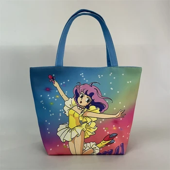 Волшебный ангел, кремовый, Mami H8461, модные аниме-сумки с верхней ручкой, повседневная мультяшная сумка для хранения, сумка-тоут для девочек, дорожный подарок