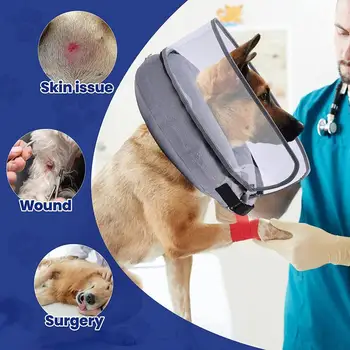 Защитный надувной ошейник для собак, мягкий гибкий конус для восстановления домашних животных, Послеоперационный защитный конус для шеи для собак и кошек всех размеров