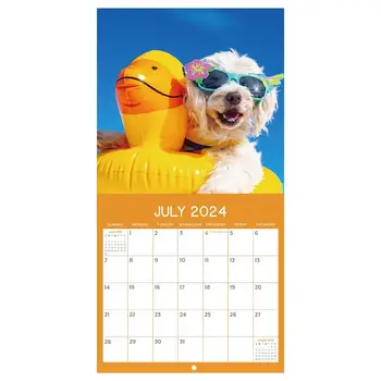 Настенный календарь с веселой собачкой на 2024 год, Подарок для друзей, семьи, соседей, коллег, Родственников, Любимых
