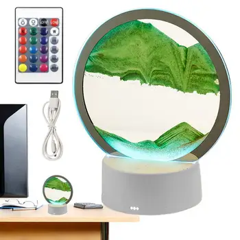 Декор из движущегося песка 3D USB-зарядка, лампа для декора из зыбучих песков, лампа из движущегося песка, настольные украшения, креатив из песка для гостиной