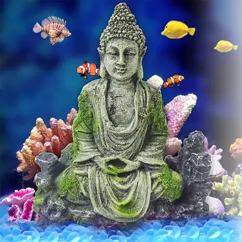 Статуя Будды, поделки из смолы, Домик для рыб и креветок, мини-подводная лодка, Орнамент для аквариума, украшение для ландшафтного дизайна, Орнамент