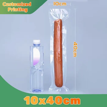 Удлиненный Вакуумный пакет 10x40 см 100 Прозрачный Пищевой Пластиковый Герметизирующий пакет Пищевой пакет с Колбасой и Вермишелью