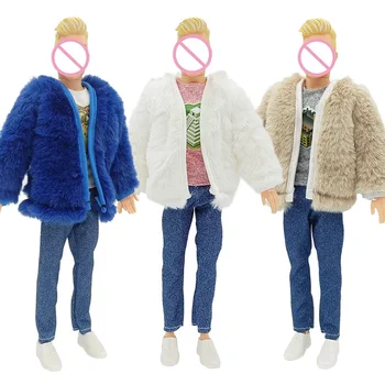 Подходит для 30-сантиметровых кукол-мужчин, мужской свитер, пальто, игрушечная одежда из трех предметов, аксессуары для одевания своими руками
