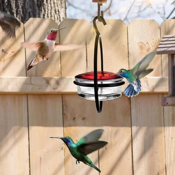 Кормушка для птиц на заднем дворе, вместительная кормушка для колибри с герметичным дизайном, удобные крючки для установки на улице