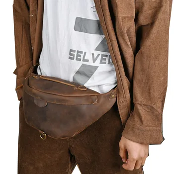 Модная мужская поясная сумка из натуральной кожи для телефона, мужские сумки-мессенджеры из натуральной коровьей кожи, поясная сумка, мужская дорожная сумка через плечо