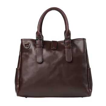 Винтажный мужской портфель-сумочка из искусственной кожи с верхней ручкой и плечевым ремнем