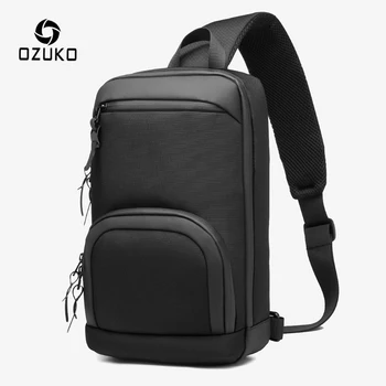 OZUKO Сумка через плечо мужская водонепроницаемая Оксфордская Короткая дорожная сумка-мессенджер Повседневная нагрудная сумка Качественная мужская сумка через плечо с USB-зарядкой