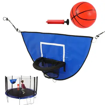 Полный Комплект Баскетбольного Кольца Для Батута С Небольшим Баскетбольным Кольцом и Рамкой Для Крепления Мини-Баскетбольного Кольца Для Детских Развлечений На Батуте На Открытом Воздухе