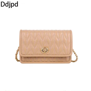 Женская роскошная дизайнерская маленькая квадратная сумка через плечо на цепочке, сумка через плечо с клапаном, женская классическая модная сумка
