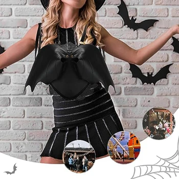 Женская сумка-рюкзак с крыльями летучей мыши в готическом стиле, черные стильные школьные сумки в стиле панк для девочек, крылья Ангела, милый маленький дьявол