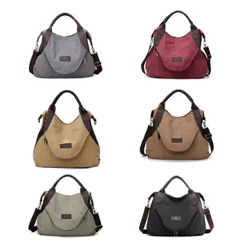 Женская холщовая сумка через плечо, кошелек-тоут, сумка-ранец большой емкости