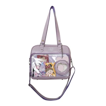 Японская сумка JK для старшеклассниц с кошельком для монет, женские сумки и кошельки из искусственной кожи, Прозрачные женские сумки через плечо Itabag
