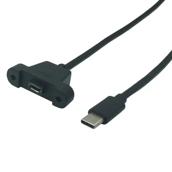Удлинительный кабель типа C Крепление панели Micro USB от штекера USB-C к штекеру Micro USB с винтом для установки данных панели 0,5 М