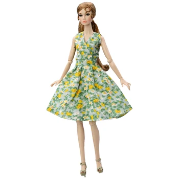 NK 1 шт 30 см Благородное платье принцессы с цветочным узором Красивая одежда ручной работы Модная юбка для куклы Барби Аксессуары Подарочная игрушка для девочек
