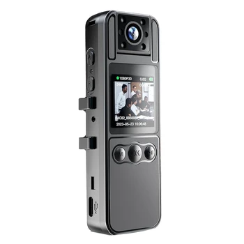 1 комплект видеомагнитофона для камеры тела, портативная носимая полицейская камера для тела с разрешением 1080P HD, 1,4-дюймовый экранный рекордер с функцией ночного видения