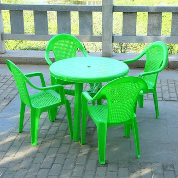 0660 Продуктовые киоски утолщенные уличные пластиковые комбинированные столы и стулья с зонтиками и барбекю пляжные круглые столы и квадратные