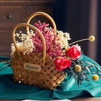 Корзина Плетеные или бамбуковые корзины, Горшок для цветов, милая корзина, Плетеные корзины, декоративные цветы, современная корзина для организации.