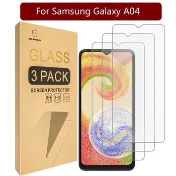 [3 упаковки] -Mr.Shield Разработан для Samsung Galaxy A04 [Закаленное стекло] [Японское стекло твердостью 9H] Защитная пленка для экрана