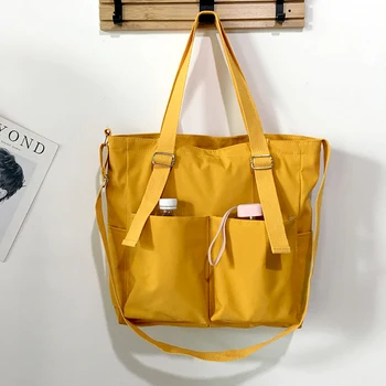 Холщовая сумка-тоут, женская дизайнерская сумка, новинка 2023 года, модные повседневные однотонные водонепроницаемые сумки через плечо большой емкости
