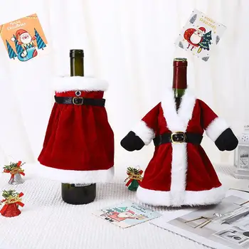 1шт Рождественская Креативная Декоративная крышка для бутылки вина в форме красного платья, крышка для бутылки вина, обеденный стол для вечеринок, Изысканное Украшение