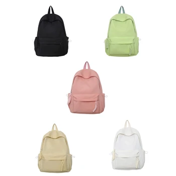 Стильный нейлоновый рюкзак для женщин и мужчин, рюкзак большой емкости с гладкой застежкой-молнией, школьная сумка