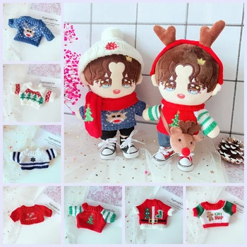 10 Вязаных свитеров с рождественской елкой и снегом для куклы EXO, 20 см, одежда для куклы ручной работы, аксессуары для кукол